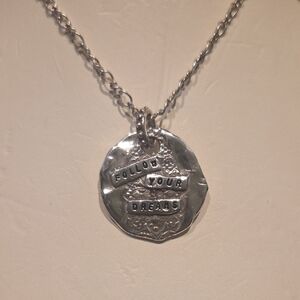 Brighton Silver-Tone Round Quote Pendant Necklace
